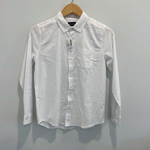 PLACE Boy's White Long Sleeve Button Down Shirt Size XL 14 NEW with Tags